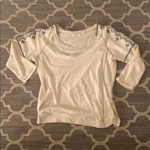 Madewell 3/4 sleeve cream shirt. Size small
